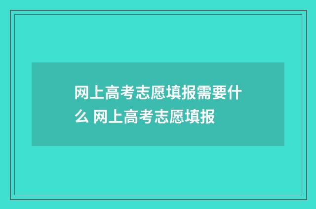 网上高考志愿填报需要什么 网上高考志愿填报