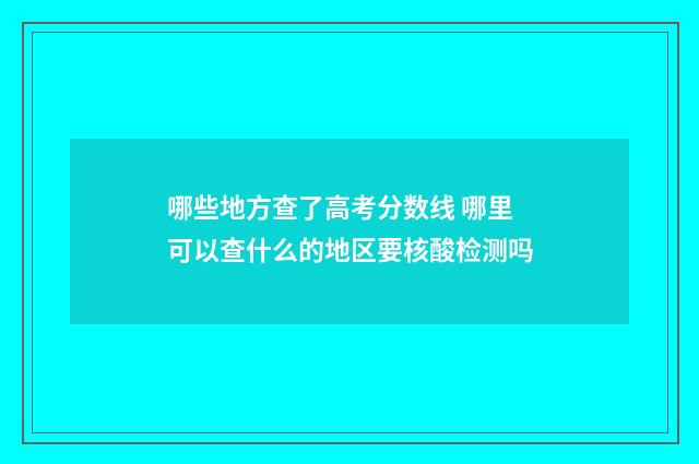哪些地方查了高考分数线 哪里可以查什么的地区要核酸检测吗