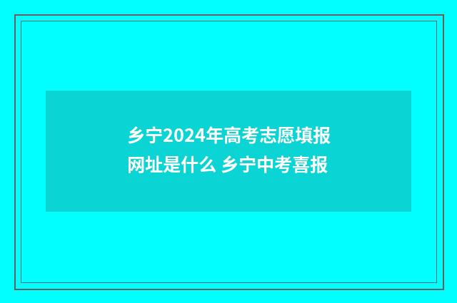 乡宁2024年高考志愿填报网址是什么 乡宁中考喜报