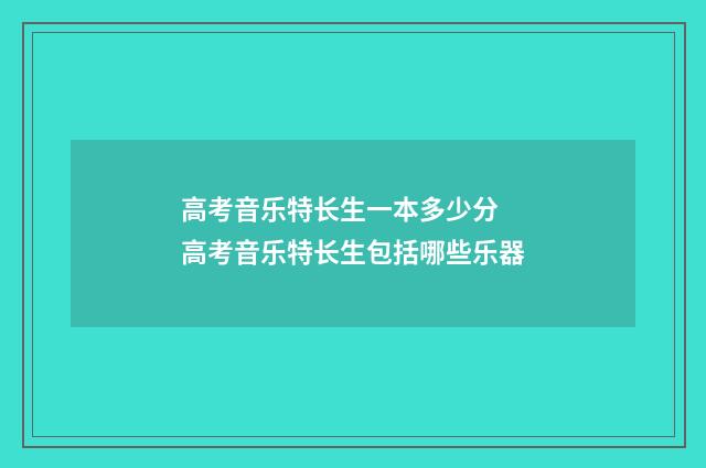 高考音乐特长生一本多少分 高考音乐特长生包括哪些乐器