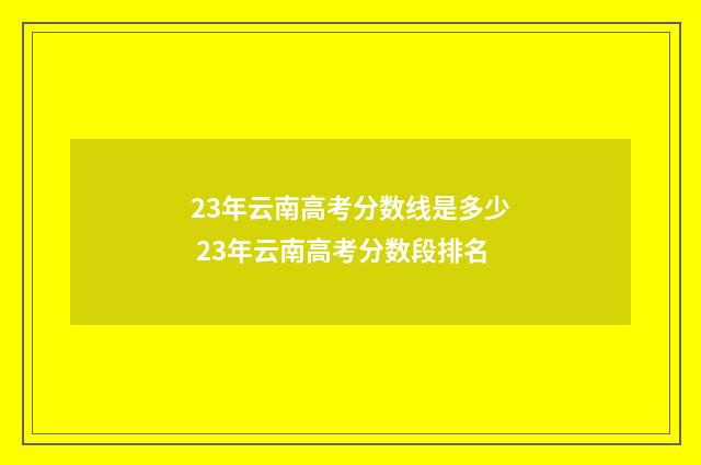 23年云南高考分数线是多少 23年云南高考分数段排名