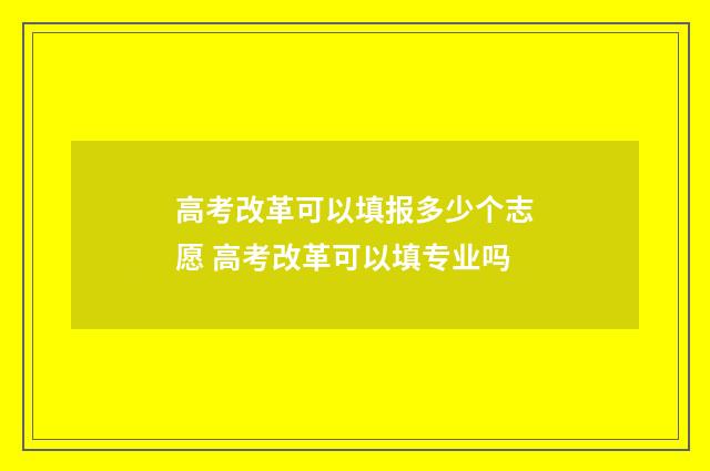 高考改革可以填报多少个志愿 高考改革可以填专业吗