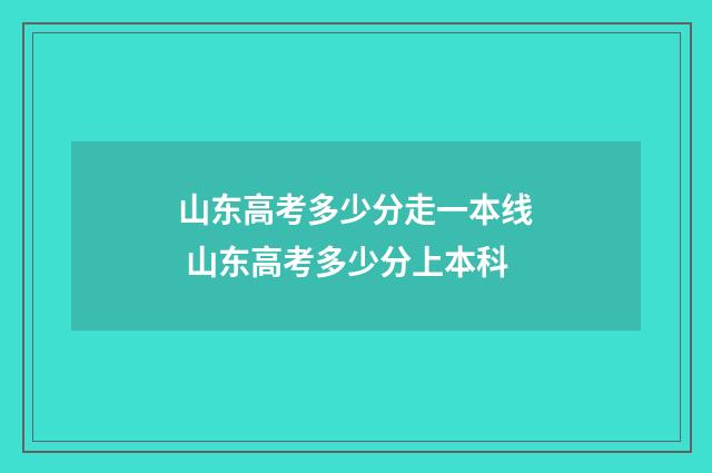 山东高考多少分走一本线 山东高考多少分上本科