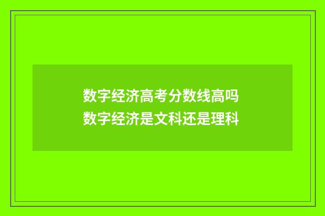 数字经济高考分数线高吗 数字经济是文科还是理科