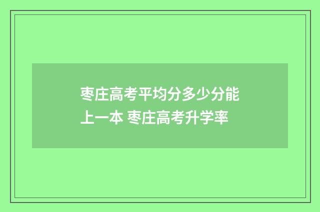 枣庄高考平均分多少分能上一本 枣庄高考升学率