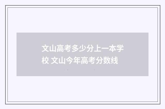 文山高考多少分上一本学校 文山今年高考分数线