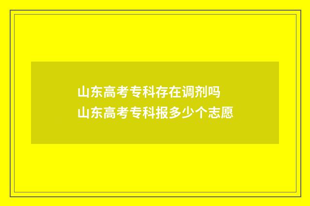 山东高考专科存在调剂吗 山东高考专科报多少个志愿