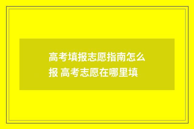 高考填报志愿指南怎么报 高考志愿在哪里填