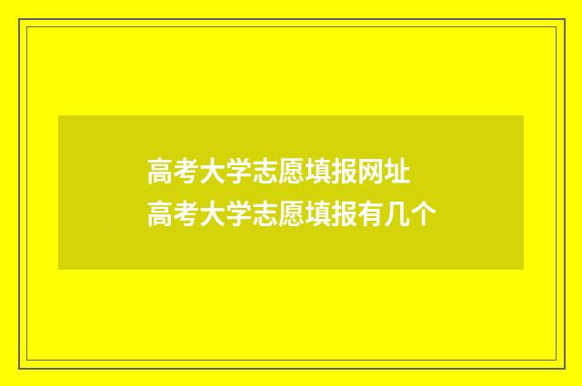 高考大学志愿填报网址 高考大学志愿填报有几个