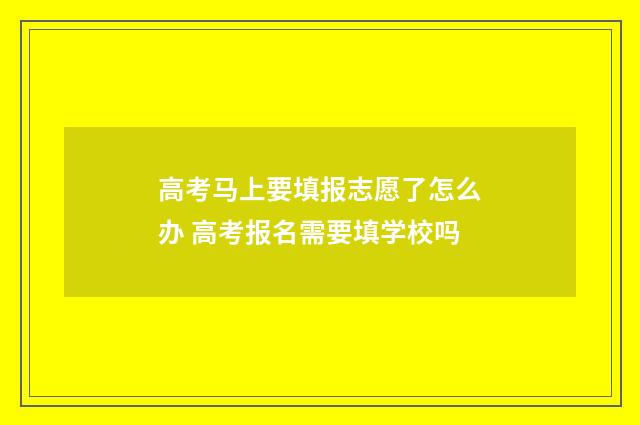 高考马上要填报志愿了怎么办 高考报名需要填学校吗