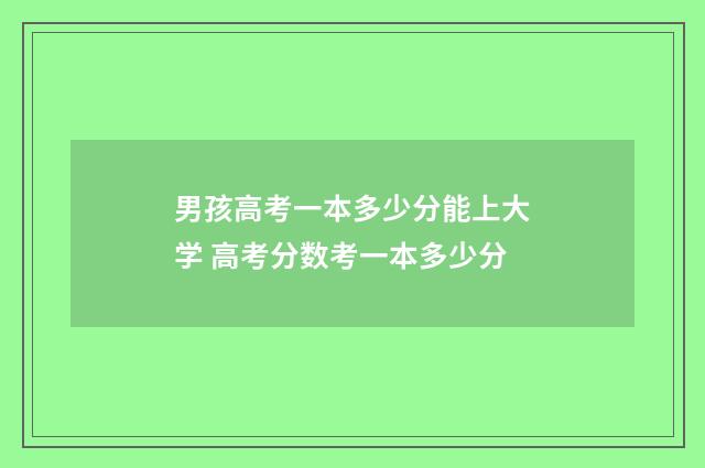 男孩高考一本多少分能上大学 高考分数考一本多少分