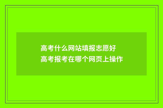高考什么网站填报志愿好 高考报考在哪个网页上操作