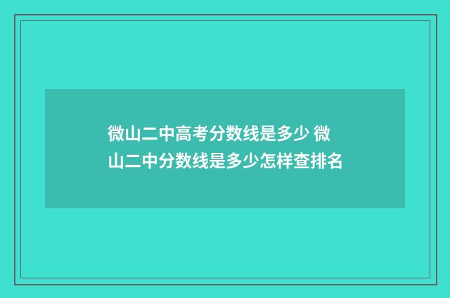 微山二中高考分数线是多少 微山二中分数线是多少怎样查排名