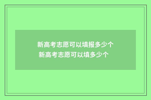 新高考志愿可以填报多少个 新高考志愿可以填多少个