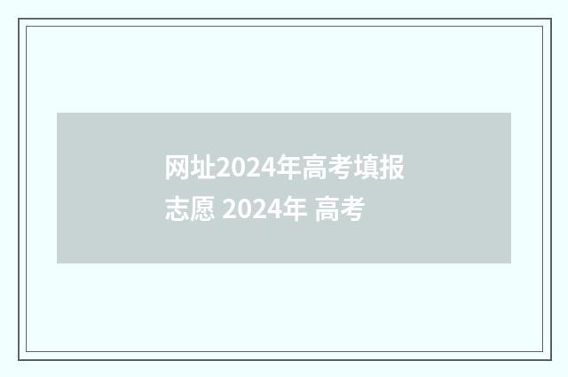网址2024年高考填报志愿 2024年 高考