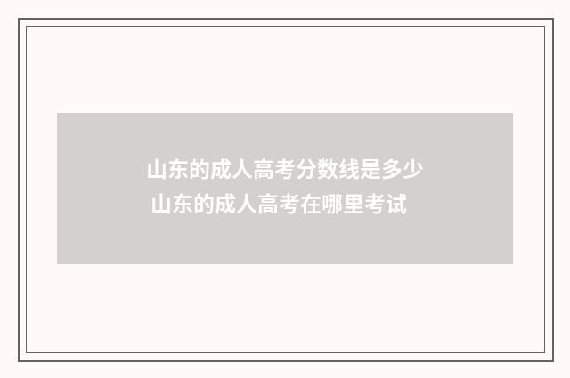 山东的成人高考分数线是多少 山东的成人高考在哪里考试