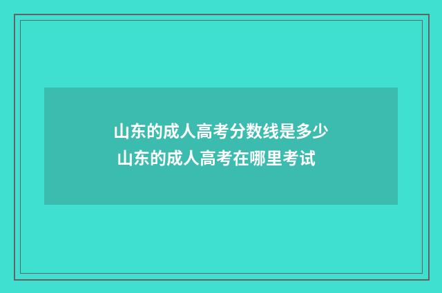 山东的成人高考分数线是多少 山东的成人高考在哪里考试