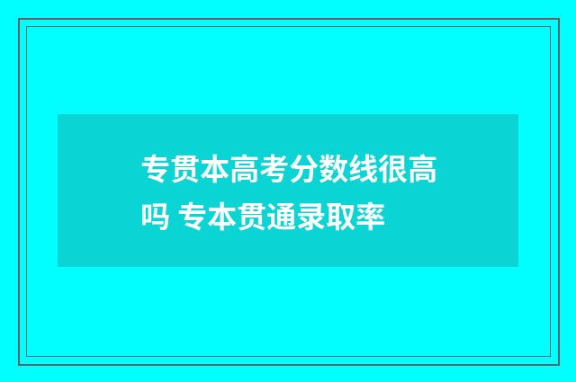 专贯本高考分数线很高吗 专本贯通录取率