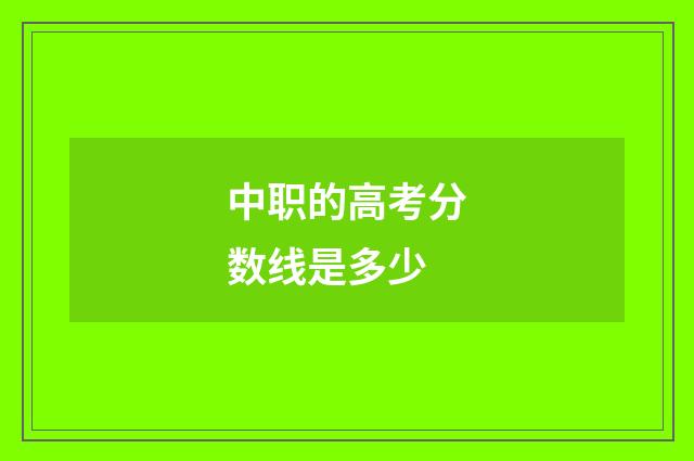 中职的高考分数线是多少