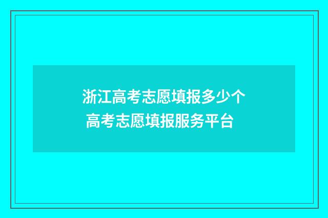 浙江高考志愿填报多少个 高考志愿填报服务平台