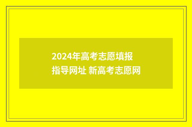 2024年高考志愿填报指导网址 新高考志愿网
