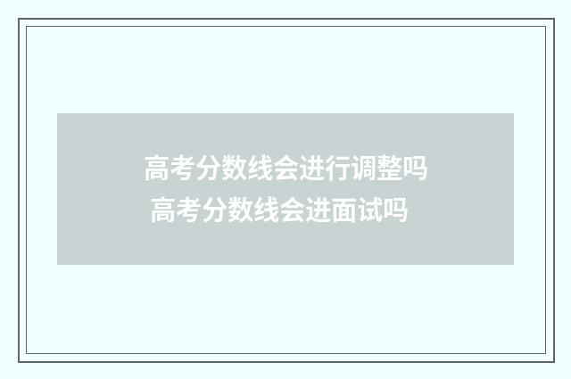 高考分数线会进行调整吗 高考分数线会进面试吗