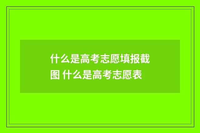 什么是高考志愿填报截图 什么是高考志愿表