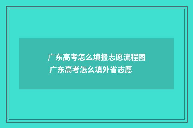 广东高考怎么填报志愿流程图 广东高考怎么填外省志愿