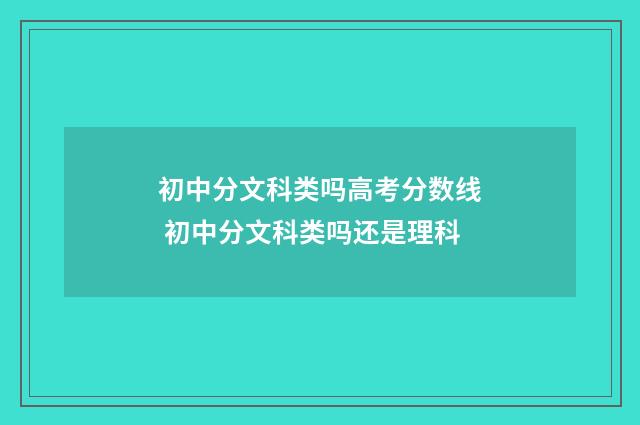 初中分文科类吗高考分数线 初中分文科类吗还是理科