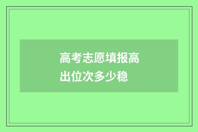 高考志愿填报高出位次多少稳