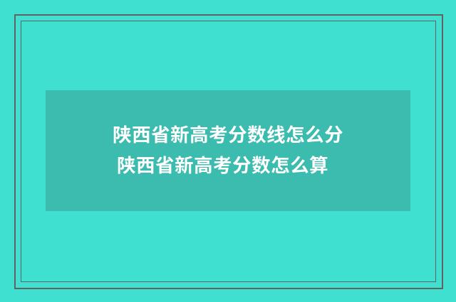 陕西省新高考分数线怎么分 陕西省新高考分数怎么算