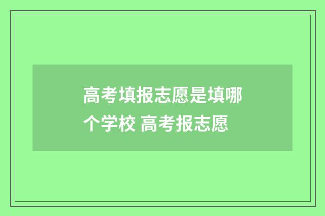 高考填报志愿是填哪个学校 高考报志愿