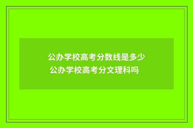 公办学校高考分数线是多少 公办学校高考分文理科吗