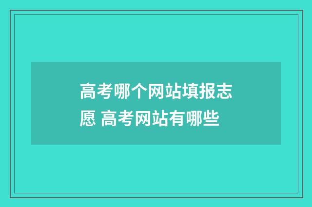 高考哪个网站填报志愿 高考网站有哪些
