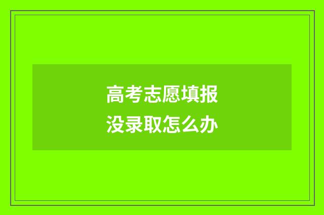 高考志愿填报没录取怎么办