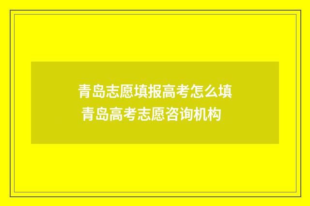 青岛志愿填报高考怎么填 青岛高考志愿咨询机构
