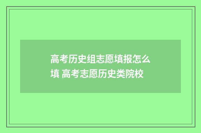 高考历史组志愿填报怎么填 高考志愿历史类院校