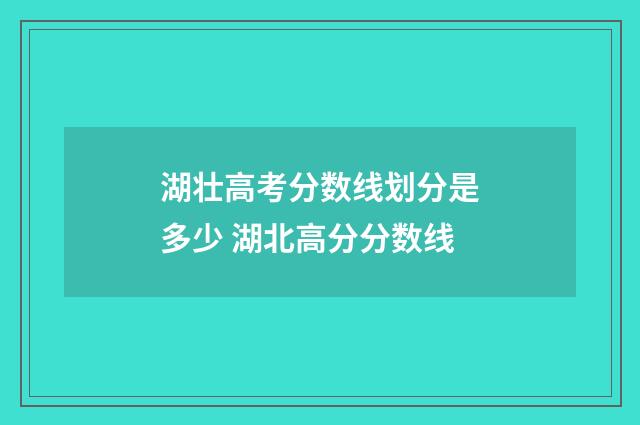 湖壮高考分数线划分是多少 湖北高分分数线