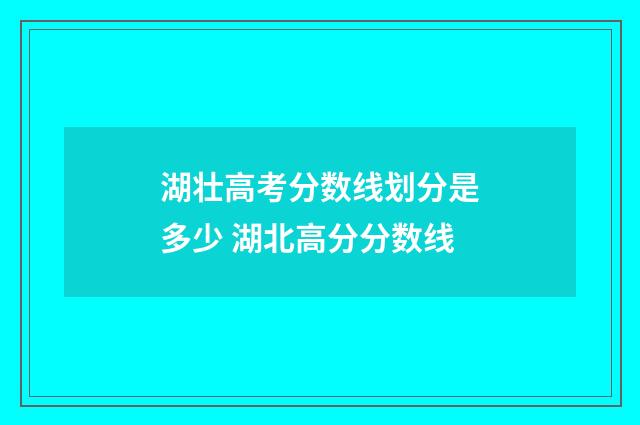 湖壮高考分数线划分是多少 湖北高分分数线