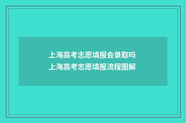 上海高考志愿填报会录取吗 上海高考志愿填报流程图解