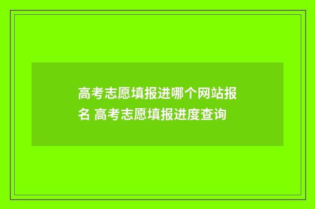 高考志愿填报进哪个网站报名 高考志愿填报进度查询