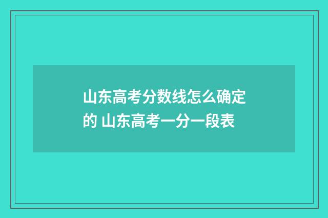 山东高考分数线怎么确定的 山东高考一分一段表