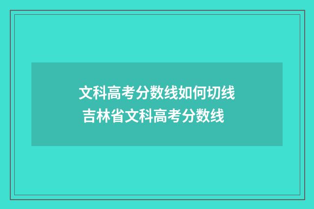 文科高考分数线如何切线 吉林省文科高考分数线