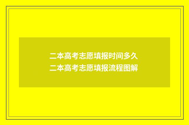 二本高考志愿填报时间多久 二本高考志愿填报流程图解