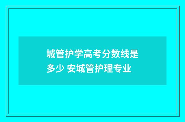 城管护学高考分数线是多少 安城管护理专业