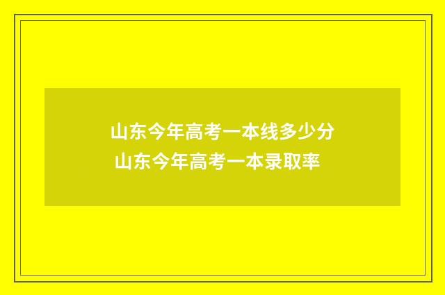 山东今年高考一本线多少分 山东今年高考一本录取率