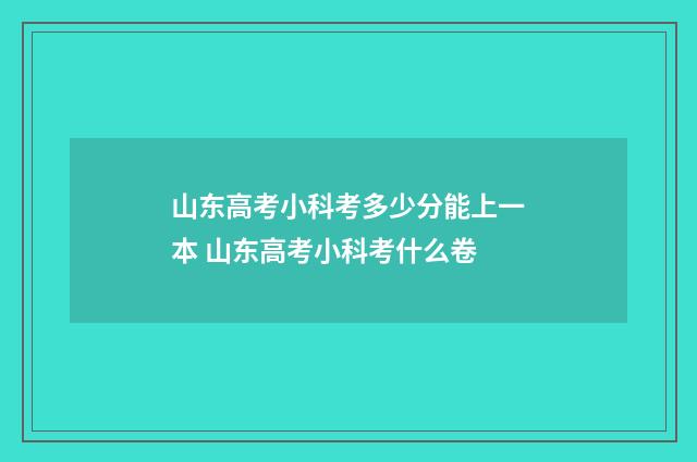 山东高考小科考多少分能上一本 山东高考小科考什么卷