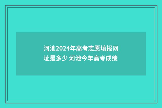 河池2024年高考志愿填报网址是多少 河池今年高考成绩