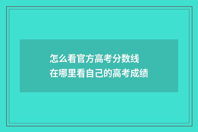 怎么看官方高考分数线 在哪里看自己的高考成绩