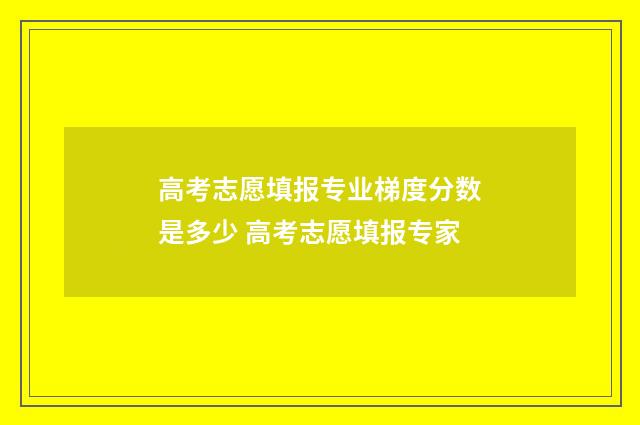 高考志愿填报专业梯度分数是多少 高考志愿填报专家